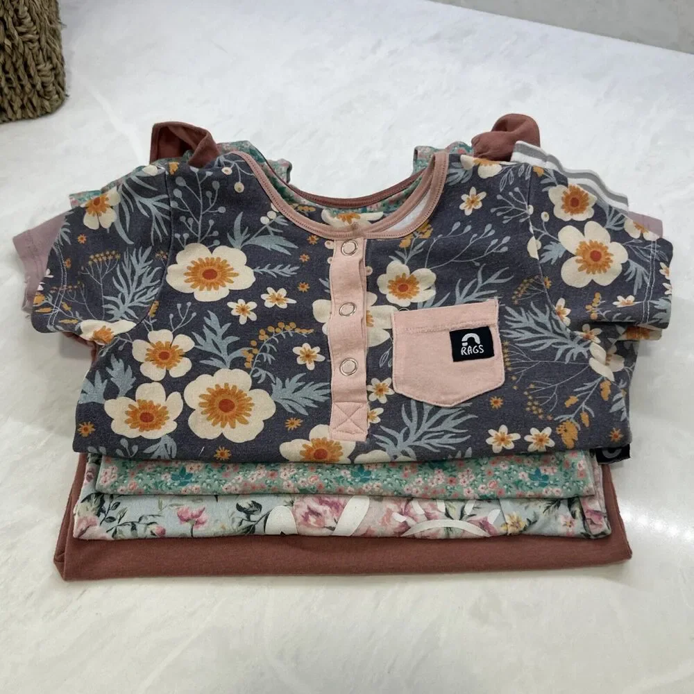 Rags Lot Of 4 Outfits Toddler Size 12 To 24 Months One Piece Floral Stretchy